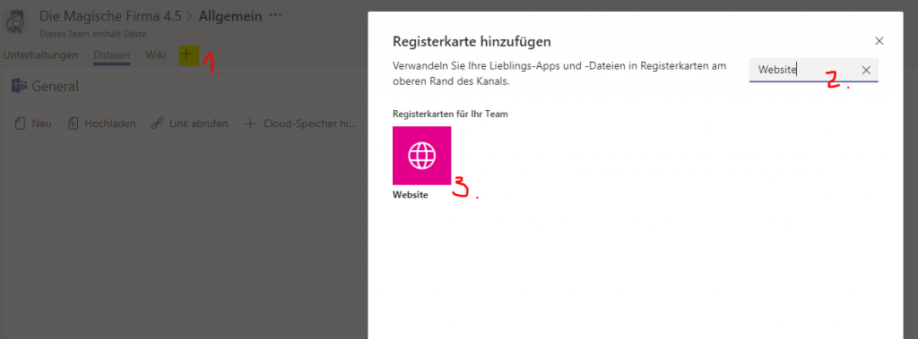  Microsoft Teams Website Registerkarte